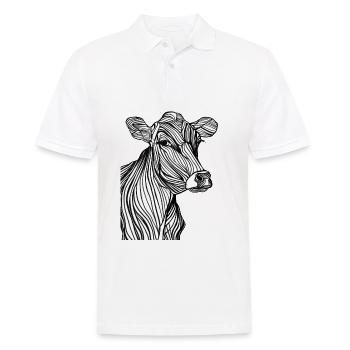 Art Lines #cow - Men's Polo Shirt - white - Front - Kai (181cm)