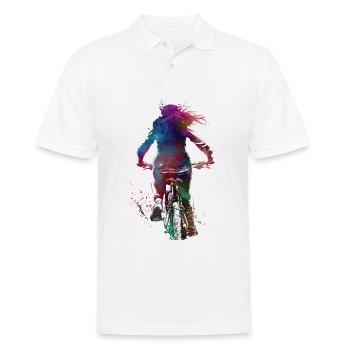 Vélo de ville sport art #bike - Polo Homme - blanc - Devant - Kai (181cm)