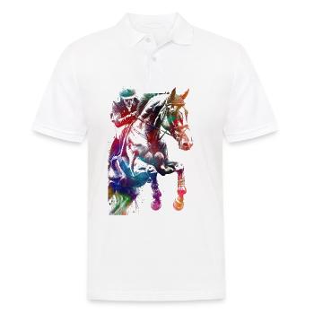 Horse Rider #rider #horse #sport - Men's Polo Shirt - white - Front - Kai (181cm)