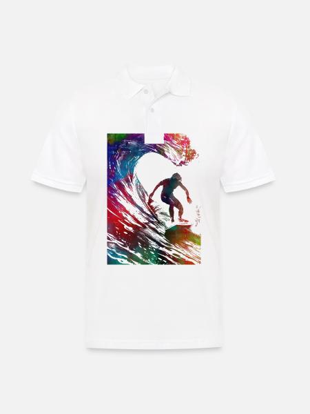Surfer Sport Kunst #surfer #sport - Männer Poloshirt - Weiß