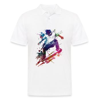 Skateboard Sport Kunst #skate #skateboard #sport - Männer Poloshirt - Weiß - Vorne - Kai (181cm)