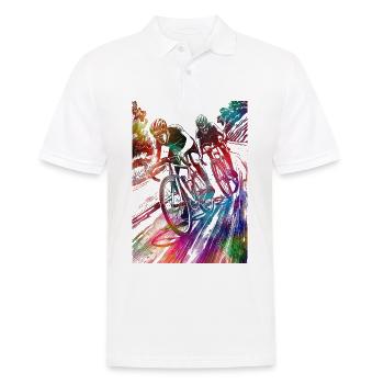 Cyclisme #cycling #sport #bike - Polo Homme - blanc - Devant - Kai (181cm)