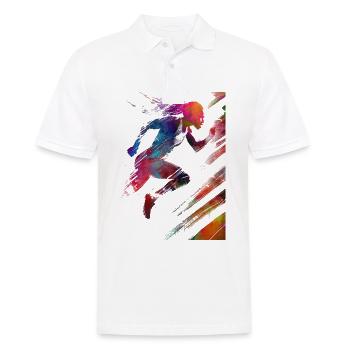 Runner sport art #runner #sport #jogging - Polo Homme - blanc - Devant - Kai (181cm)