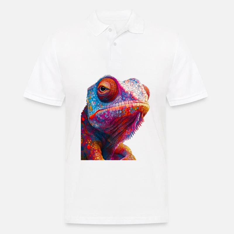 Chamäleon - Männer Poloshirt - Weiß