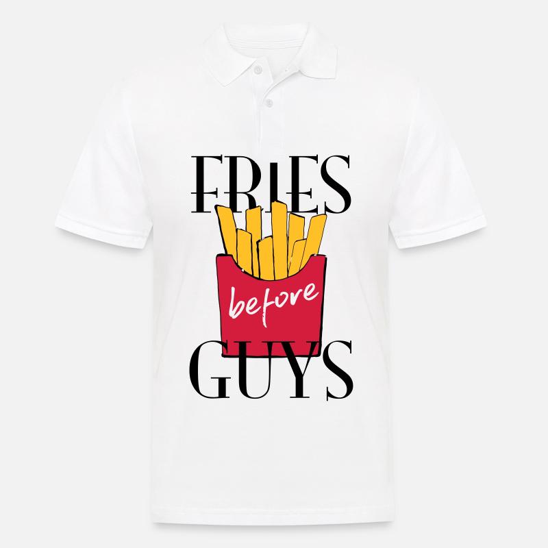 Pommes - Männer Poloshirt - Weiß