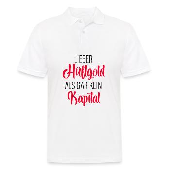 Lieber Hüftgold Als Gar Kein Kapital - Männer Poloshirt - Weiß - Vorne - Kai (181cm)