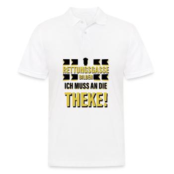 Form a rescue lane - I have to go to the counter! - Men's Polo Shirt - white - Front - Kai (181cm)