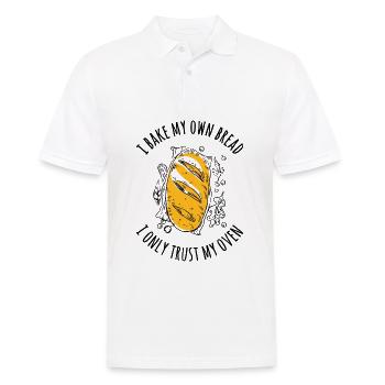 Ich backe mein Brot - Ich vertraue nur meinem Ofen - Männer Poloshirt - Weiß - Vorne - Kai (181cm)