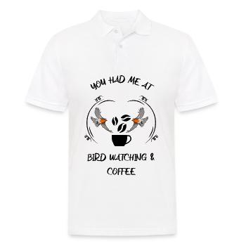 Bird Watching Bird Watching Birding Coffee - Men's Polo Shirt - white - Front - Kai (181cm)
