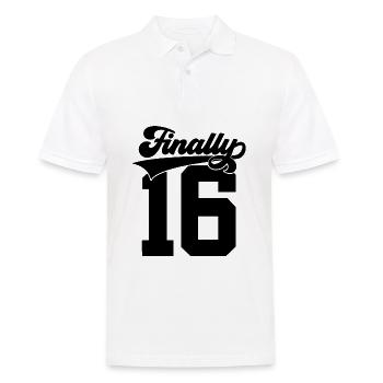 FINALLY 16 GEBURTSTAG COLLEGE - Männer Poloshirt - Weiß - Vorne - Kai (181cm)