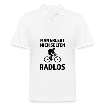 Mann Erlebt Mich Selten Radlos - - Männer Poloshirt - Weiß - Vorne - Kai (181cm)