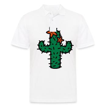 Cactus with flowers cactus with blossoms - Men's Polo Shirt - white - Front - Kai (181cm)