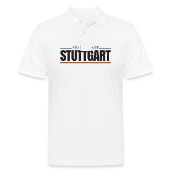 Meine Stadt Stuttgart, Heimweh, Heimat, Liebe, - Männer Poloshirt - Weiß - Vorne - Kai (181cm)