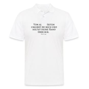 Gott, Jesus, Bibelvers, Christus, Liebe, Hoffnung - Männer Poloshirt - Weiß - Vorne - Kai (181cm)