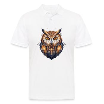 Eule Geometrisch Vogel Natur Mystik Bunt Kunst - Männer Poloshirt - Weiß - Vorne - Kai (181cm)