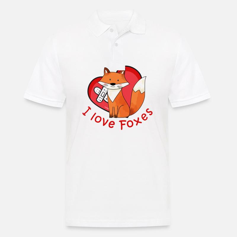 I love foxes - Männer Poloshirt - Weiß