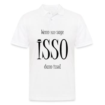 Isso! Lettrage en noir - disant - drôle - Polo Homme - blanc - Devant - Kai (181cm)
