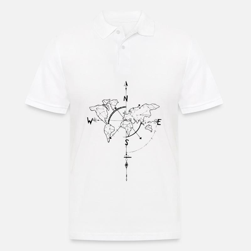 Time Elements Geschenk Kompass Welt Reisen Tee - Männer Poloshirt - Weiß
