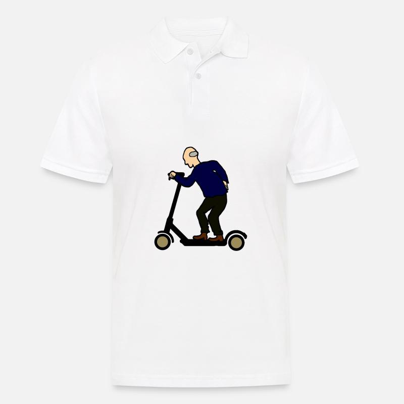 Opa auf Eroller E Scooter Lustige Geschenkidee - Männer Poloshirt - Weiß