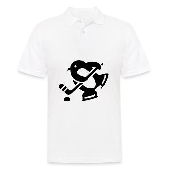 Penguin Hockey Hockey Silhouette Minimalist - Men's Polo Shirt - white - Front - Kai (181cm)