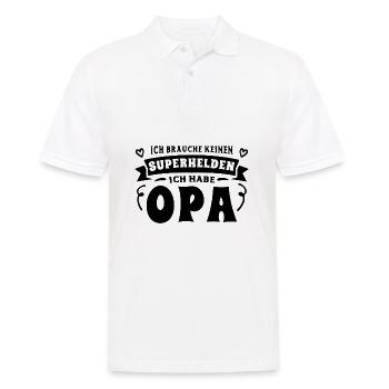 Opa Enkel Sprüche Ich habe meinen Opa - Männer Poloshirt - Weiß - Vorne - Kai (181cm)