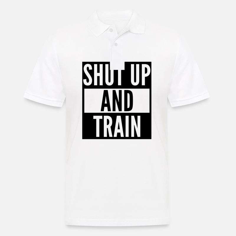 shut up and train - Männer Poloshirt - Weiß