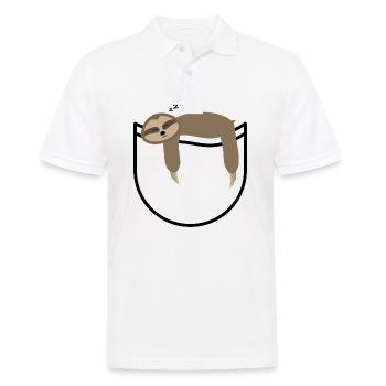 Pocket sloth - Men's Polo Shirt - white - Front - Kai (181cm)