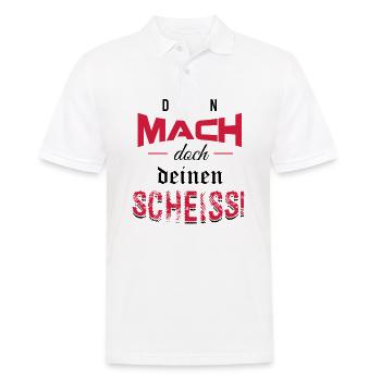 Dann mach doch deinen Scheiss! - Männer Poloshirt - Weiß - Vorne - Kai (181cm)