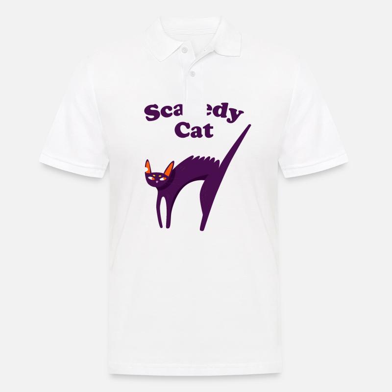 Scaredy Cat - Männer Poloshirt - Weiß