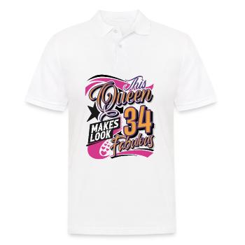 34th Birthday Queen Women - Men's Polo Shirt - white - Front - Kai (181cm)