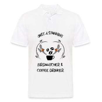 Bird Watching Bird Watching Birding Coffee - Men's Polo Shirt - white - Front - Kai (181cm)