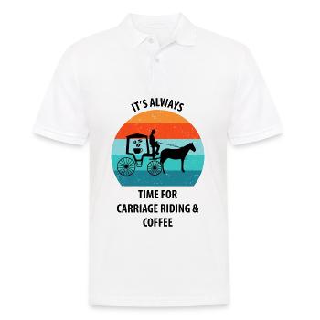 Kutscher Kutsche Pferdekutscher Kaffee - Männer Poloshirt - Weiß - Vorne - Kai (181cm)