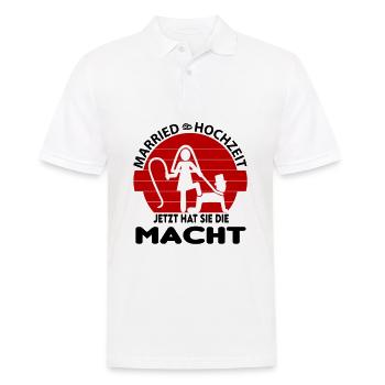 Jetzt hat sie die Macht Hochzeit Married Peitsche - Männer Poloshirt - Weiß - Vorne - Kai (181cm)