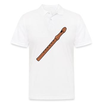 Flûte à bec, flûte de bois, instrument, idée cadeau - Polo Homme - blanc - Devant - Kai (181cm)
