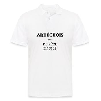 t shirt ardechois de père en fils cadeau ardeche - Polo Homme - blanc - Devant - Kai (181cm)