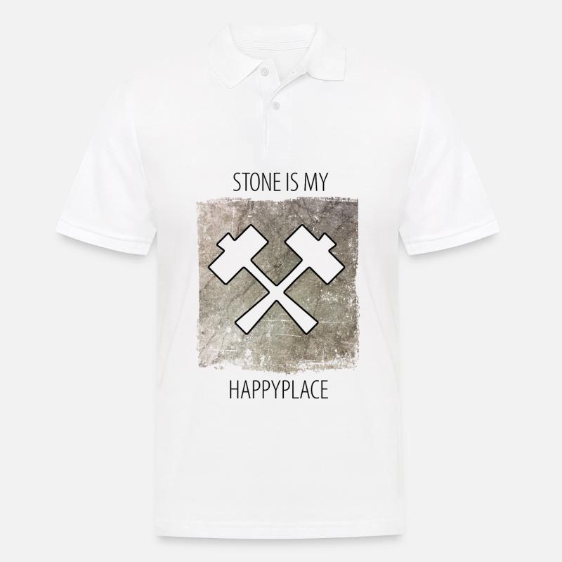 Steinmetz Steinbildhauer Spruch - Männer Poloshirt - Weiß