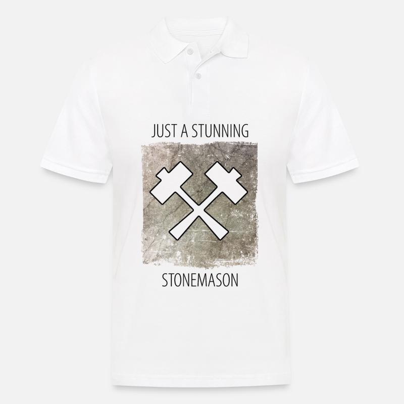 Steinmetz Steinbildhauer Spruch - Männer Poloshirt - Weiß