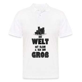 Die Welt ist klein und ich bin groß - Männer Poloshirt - Weiß - Vorne - Kai (181cm)