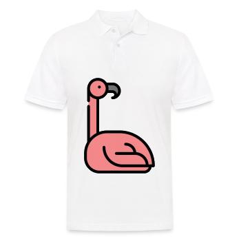 Un beau flamant rose - Polo Homme - blanc - Devant - Kai (181cm)