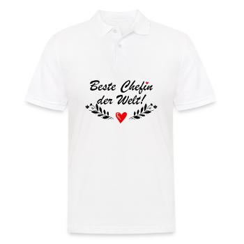 Beste Chefin der Welt - Männer Poloshirt - Weiß - Vorne - Kai (181cm)