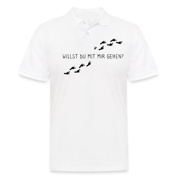 Willst du mit mir gehen? - Männer Poloshirt - Weiß - Vorne - Kai (181cm)
