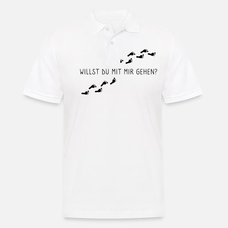 Willst du mit mir gehen? - Männer Poloshirt - Weiß