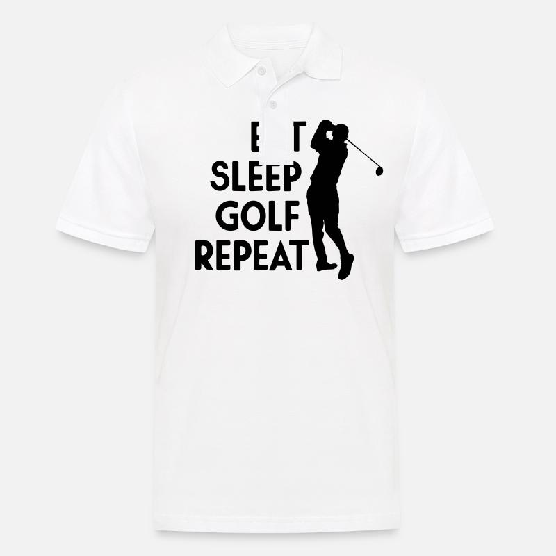 Eat Sleep Golf Repeat - Männer Poloshirt - Weiß
