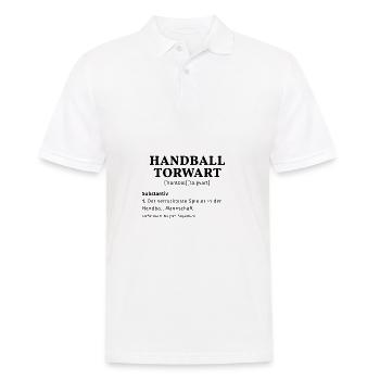 Lustig Handball Torwart - Männer Poloshirt - Weiß - Vorne - Kai (181cm)