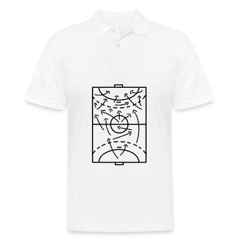 Drôle d’entraînement tactique d’alignement de handballeurs - Polo Homme - blanc - Devant - Kai (181cm)