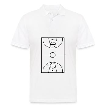 Minimalisme Basketball Court Illustration - Polo Homme - blanc - Devant - Kai (181cm)