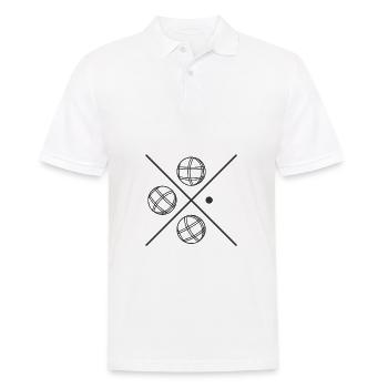 Boule Club Sport Boccia Balls Logo Hobby - Polo Homme - blanc - Devant - Kai (181cm)