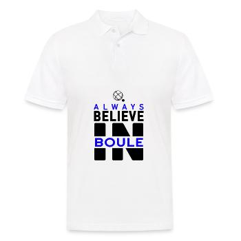 Believe in Boule Boccia Verein Renter Sport - Männer Poloshirt - Weiß - Vorne - Kai (181cm)