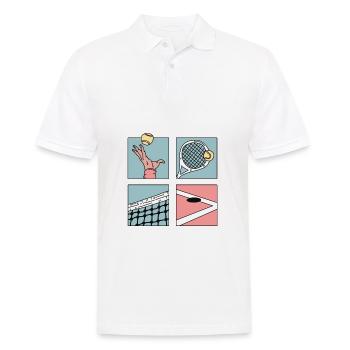 Tennis Cartoon Coole Tennisspielerin Verein Club - Männer Poloshirt - Weiß - Vorne - Kai (181cm)