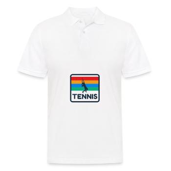Vintage Tennis Logo Tennis Trainer Design 80s - Men's Polo Shirt - white - Front - Kai (181cm)